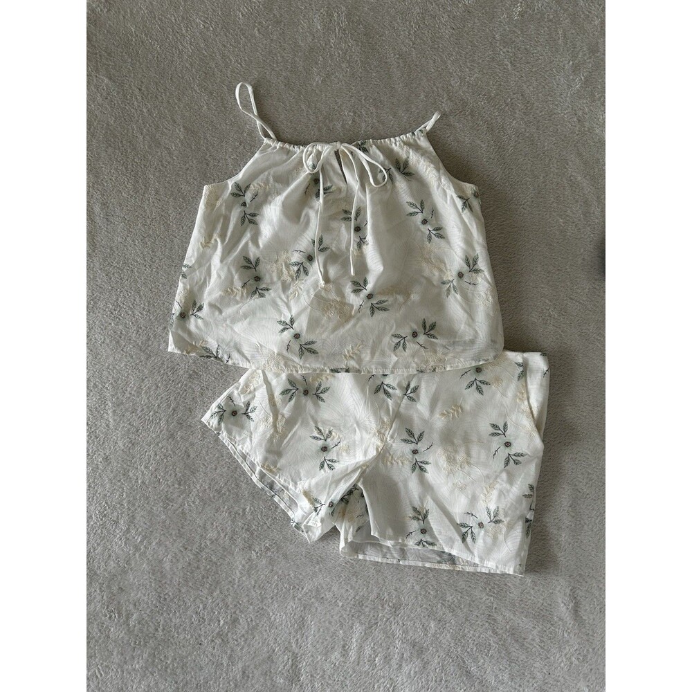 Kirious Los Angeles 2 Piece Shirts And Top Set Floral Embroidered Size Small - Picture 2 of 16